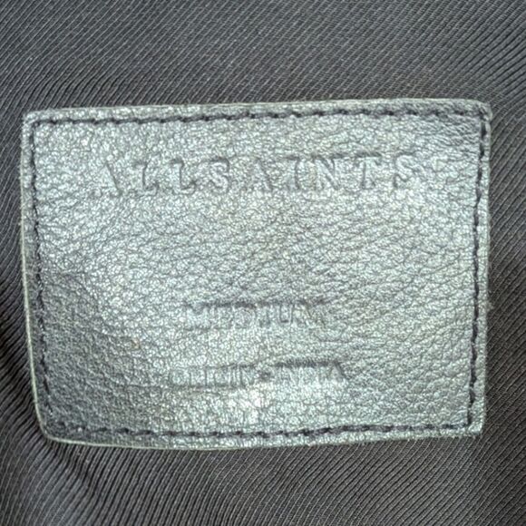 RARE Allsaints Conroy Oxblood Brown Leather Biker Moto Jacket Mens M ML015C - Picture 10 of 11